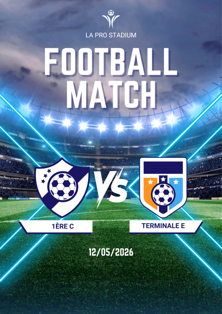 Blue And White Modern Football Match Poster